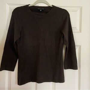 Banana Republic Women's  Silk Blend 3/4 Sleeve Top Chocolate Brown Size M